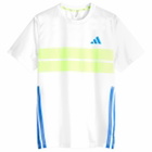 Adidas Running adidas Adizero Run T-Shirt in White/Lucid Lemon