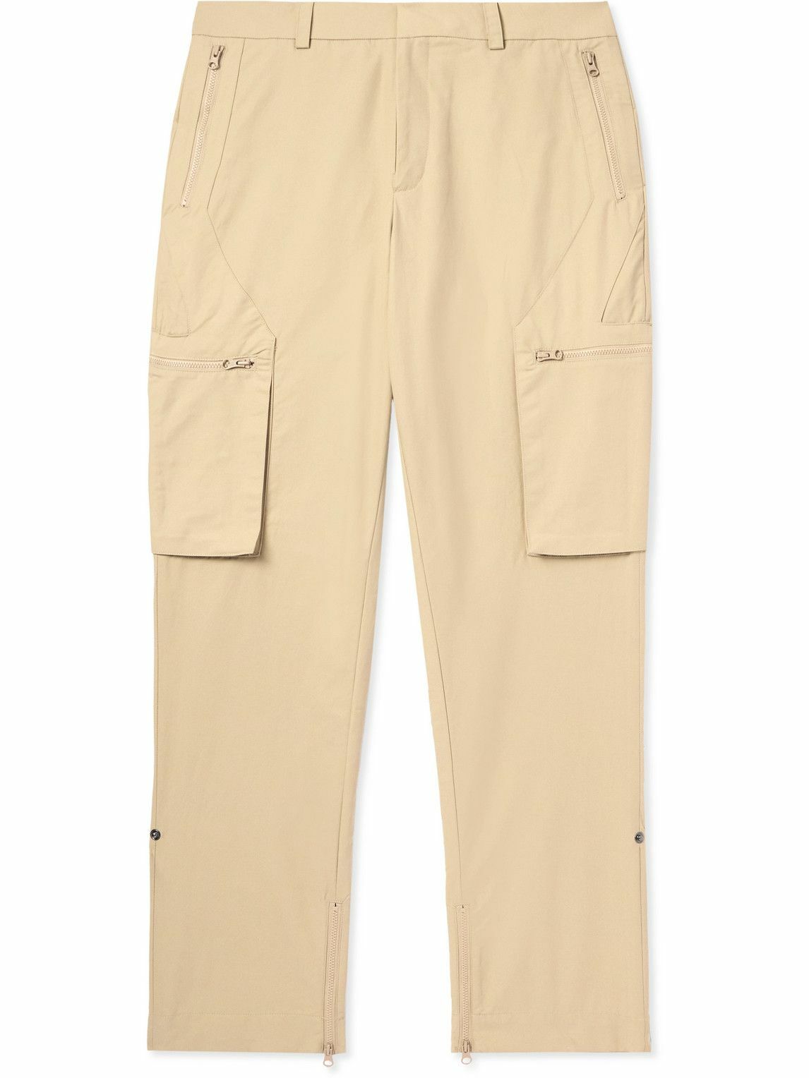 SAIF UD DEEN - Holster Straight-Leg Panelled Cotton-Blend Canvas Cargo Trousers - Neutrals