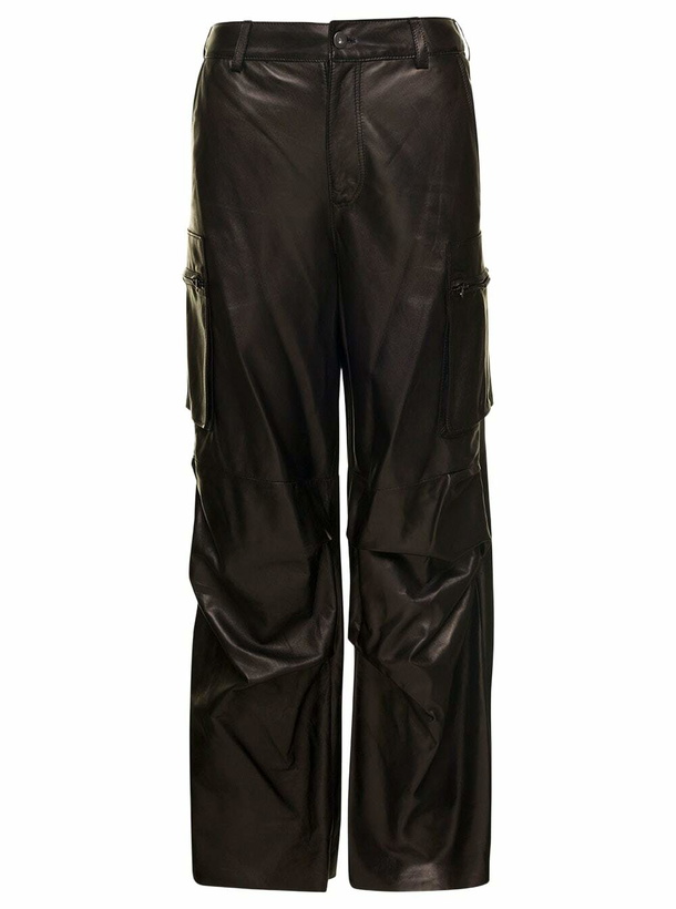 Photo: Salvatore Santoro Brown Cargo Pants In Nappa Leather Woman