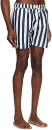BOSS Navy Striped Swim Shorts