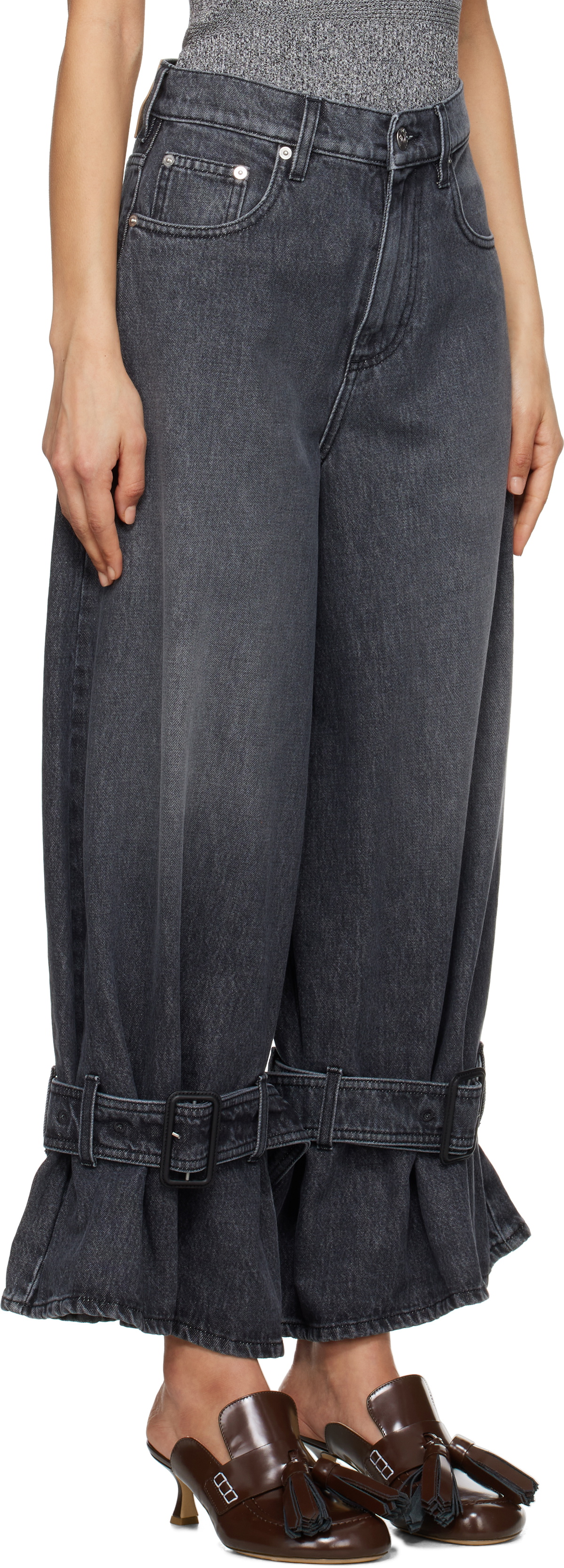 JW Anderson Gray Buckled Cuff Jeans JW Anderson