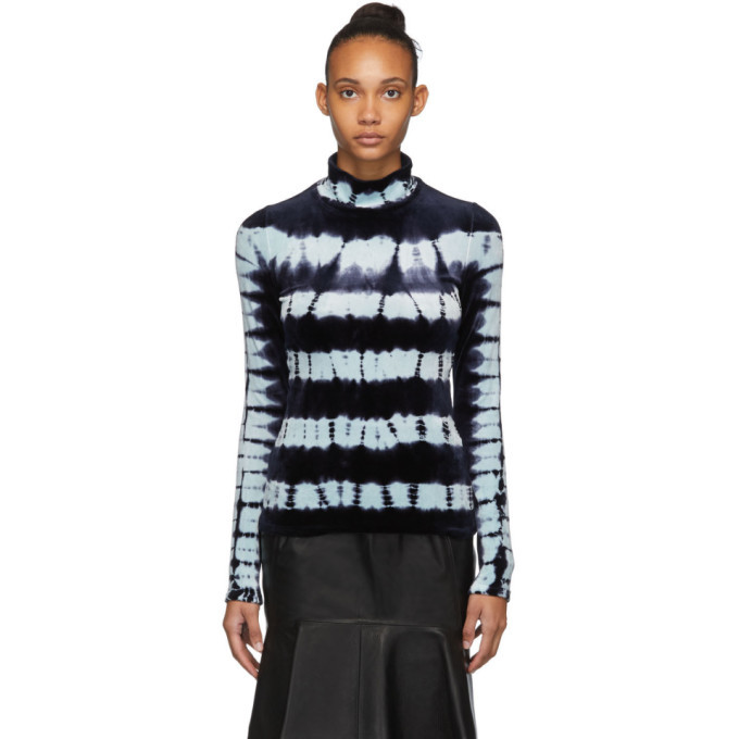 Proenza Schouler Blue Tie Dye Velvet Turtleneck Proenza Schouler