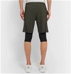 Under Armour - UA SW Slim-Fit Layered Stretch-Shell Shorts - Green