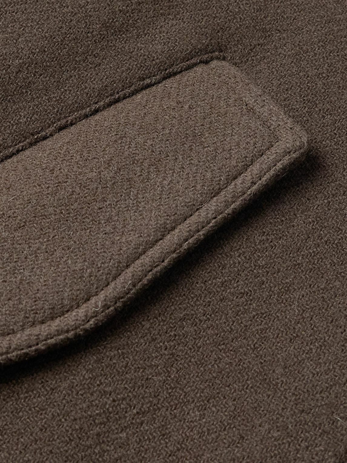 ジャケット AMI PARIS BROWN WOOL JACKET AMI PARIS - Shearling-Trimmed Wool Jacket - Brown AMI