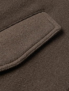 AMI PARIS - Shearling-Trimmed Wool Jacket - Brown