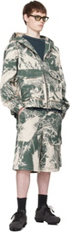 Reese Cooper Khaki & Off-White Duck Canvas Hooded Cargo Jacket