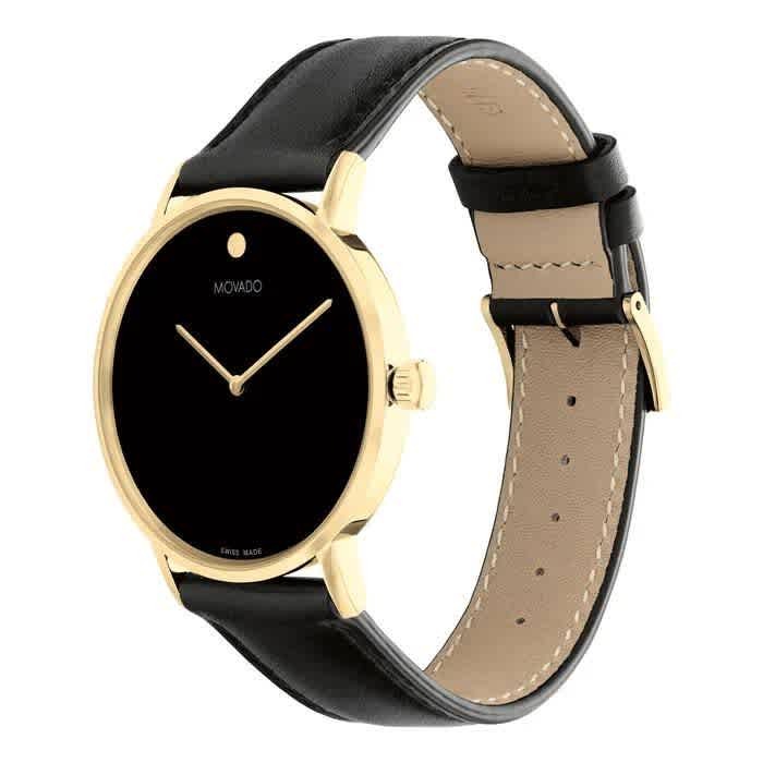 Movado Signature Quartz Black Dial Mens Watch 0607591