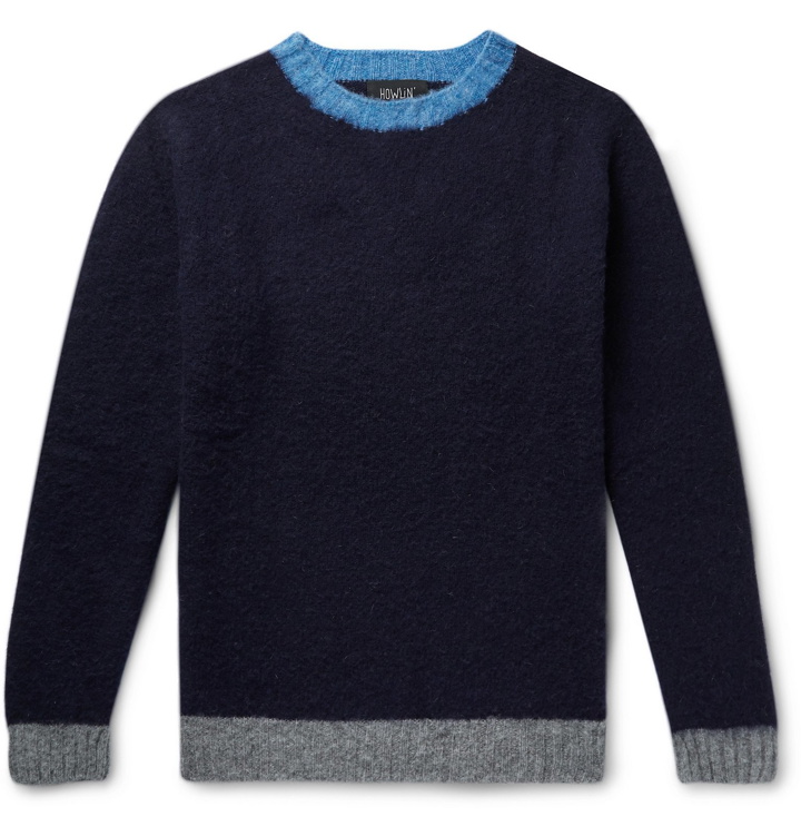 Photo: Howlin' - Slim-Fit Contrast-Tipped Wool Sweater - Blue