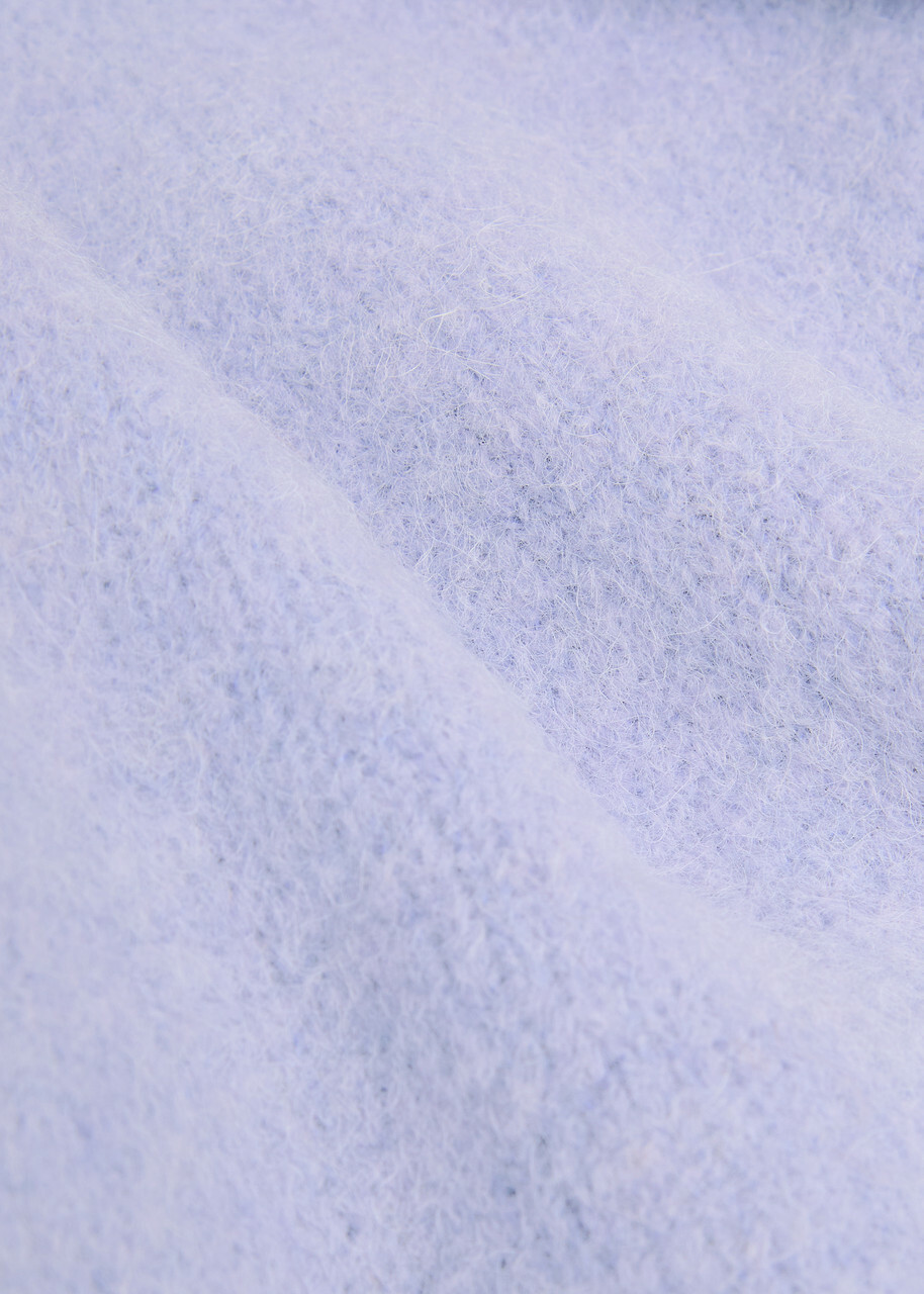 Forte_forte Mock-neck Brushed Wool-blend Jumper Lilac