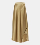 Loro Piana Asymmetric silk maxi skirt