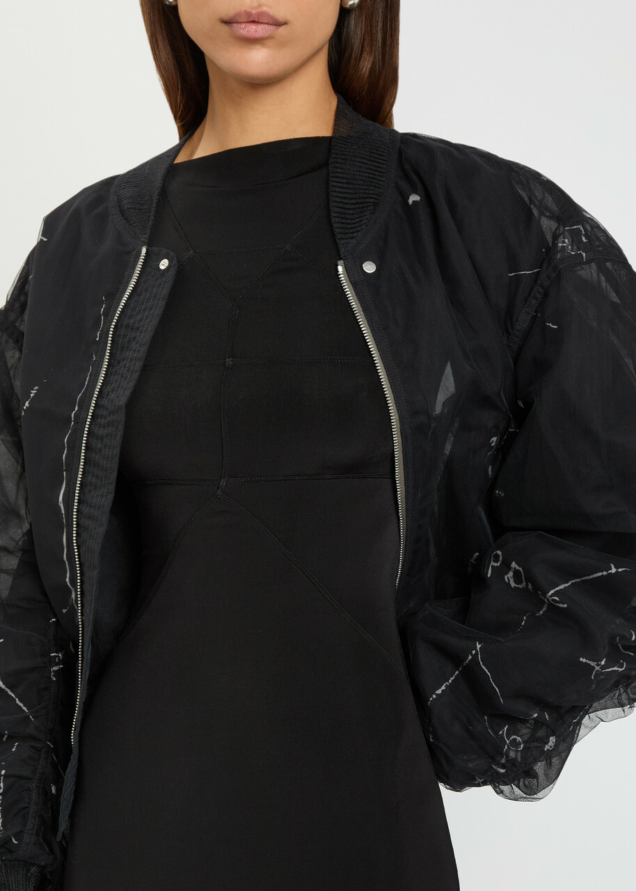 Rick Owens Temple Panelled Stretch-tulle Gown Black