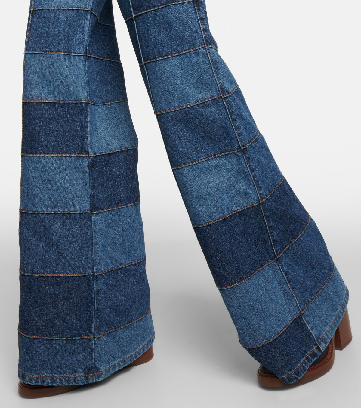 Chloé Patchwork high-rise flared jeans Chloe