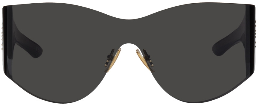 Balenciaga Black Acetate Shield Sunglasses Balenciaga