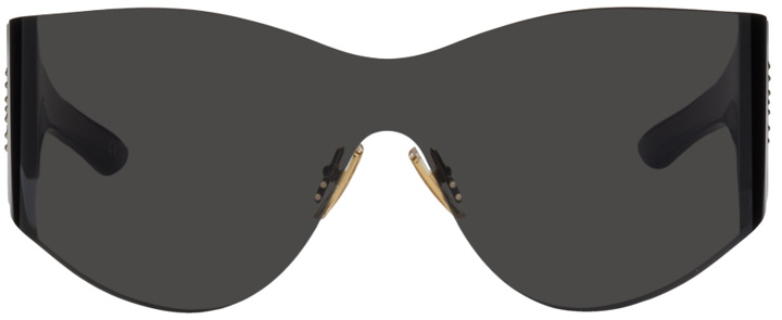 Photo: Balenciaga Black Acetate Shield Sunglasses