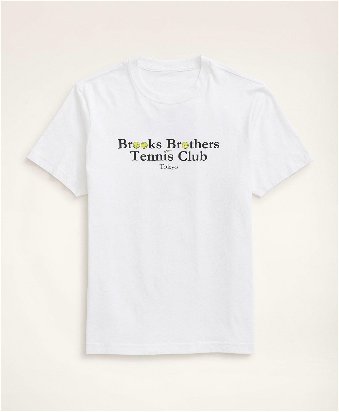 Photo: Brooks Brothers Men's Cotton Tokyo Print T-Shirt | White