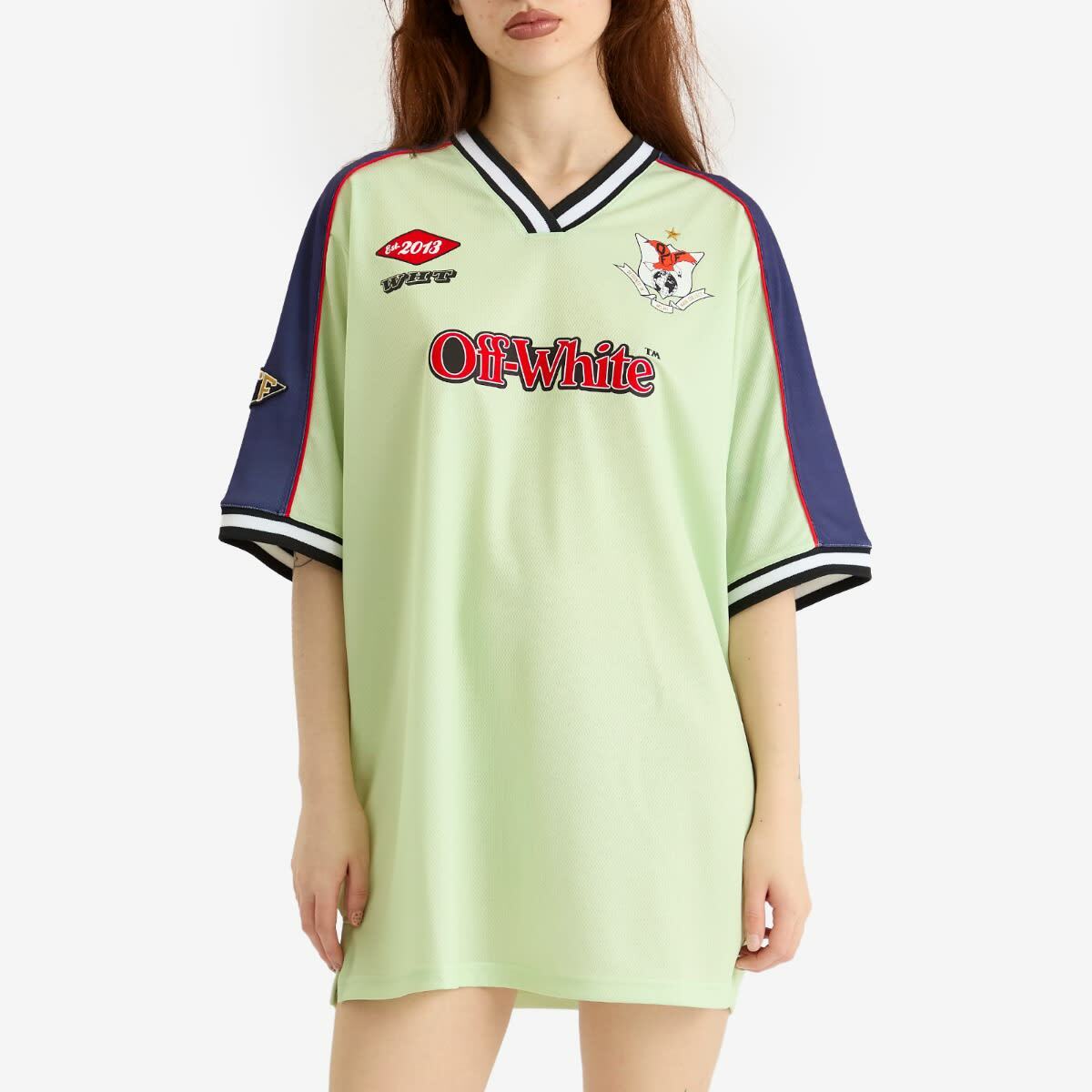 Off-White Women's Soccer Mini Dress in Aurora Red