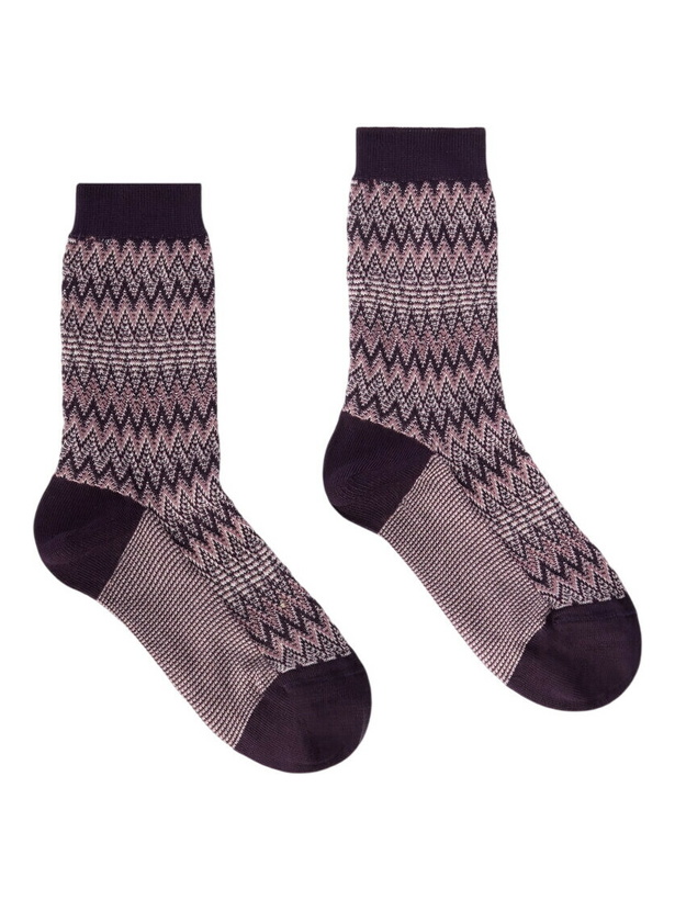 Photo: Missoni - Mid-length cotton-blend chevron socks, Women, Multicoloured