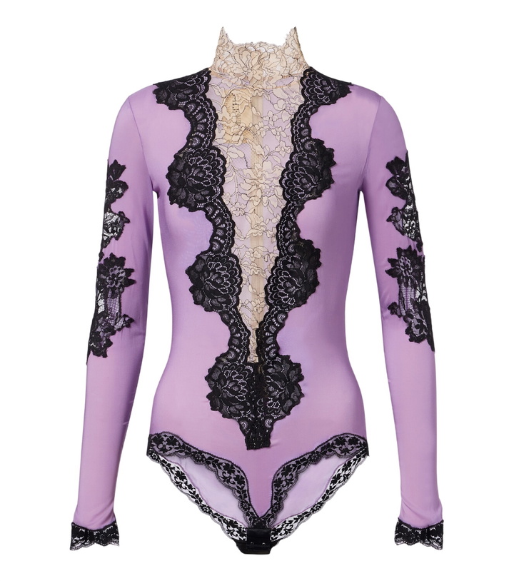 Photo: Valentino Turtleneck lace-trimmed bodysuit