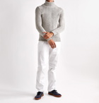 Incotex - Slim-Fit Herringbone Mélange Wool and Yak-Blend Rollneck Sweater - Gray