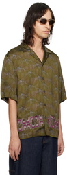 Dries Van Noten Khaki Embroidered Shirt