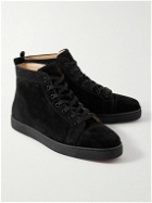 Christian Louboutin - Louis Logo-Embellished Suede High-Top Sneakers - Black