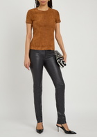 Stouls Stouls 05 Stretch-suede T-shirt Tan