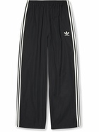 Balenciaga - adidas Wide-Leg Striped Logo-Print Cotton-Blend Shell Track Pants - Black