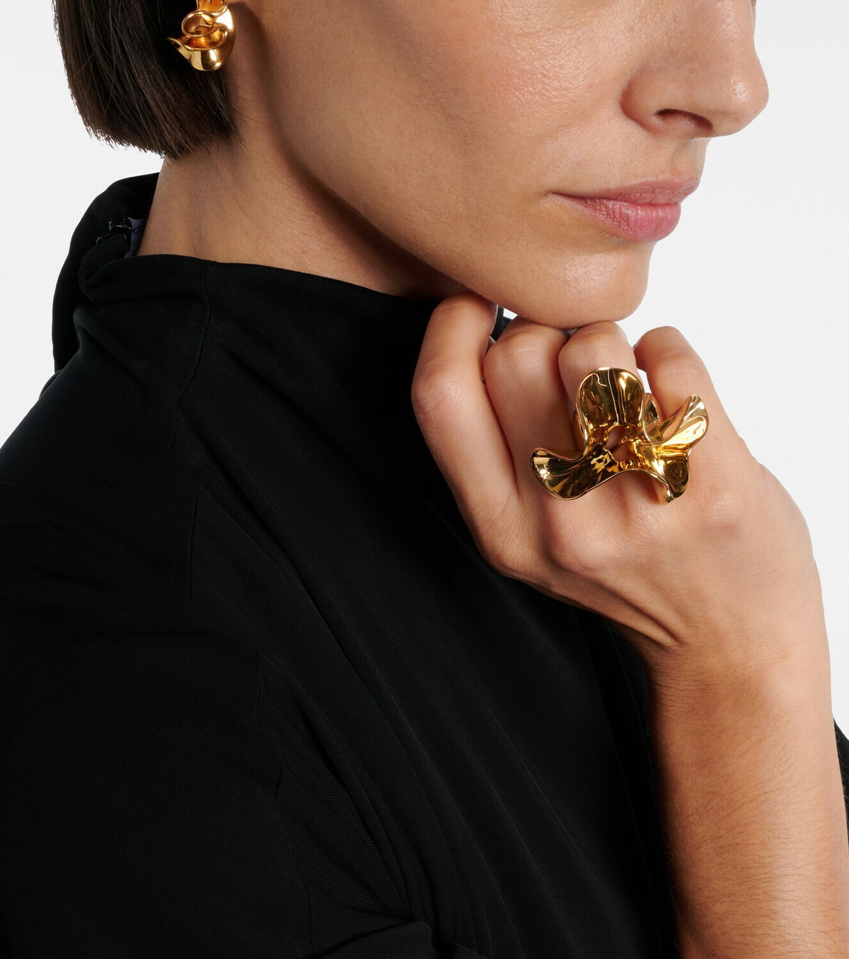 Bottega Veneta Anemone gold-plated sterling silver ring