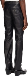 Ernest W. Baker Black Straight-Fit Leather Pants