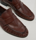The Row Soft ruched leather loafers