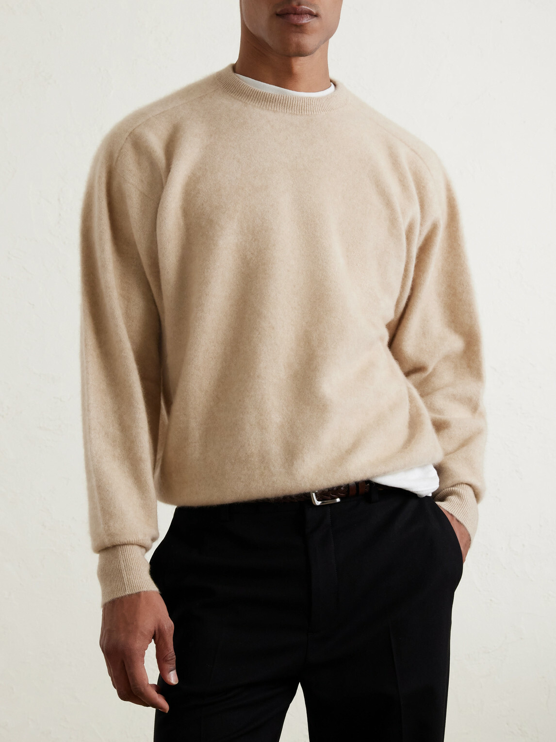 Kaptain Sunshine - Brushed-Cashmere Sweater - Neutrals