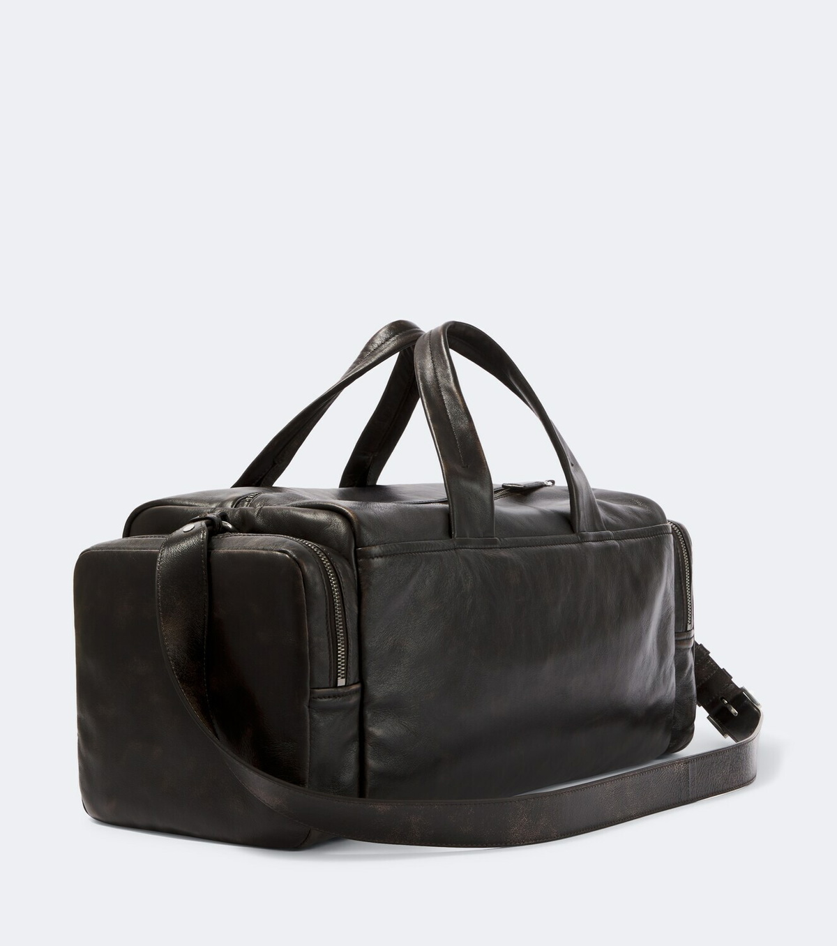 Prada Distressed leather duffel bag