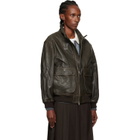 Dunst Brown Stand Collared Leather Jacket