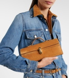 Savette Symmetry Slim Medium suede top-handle bag