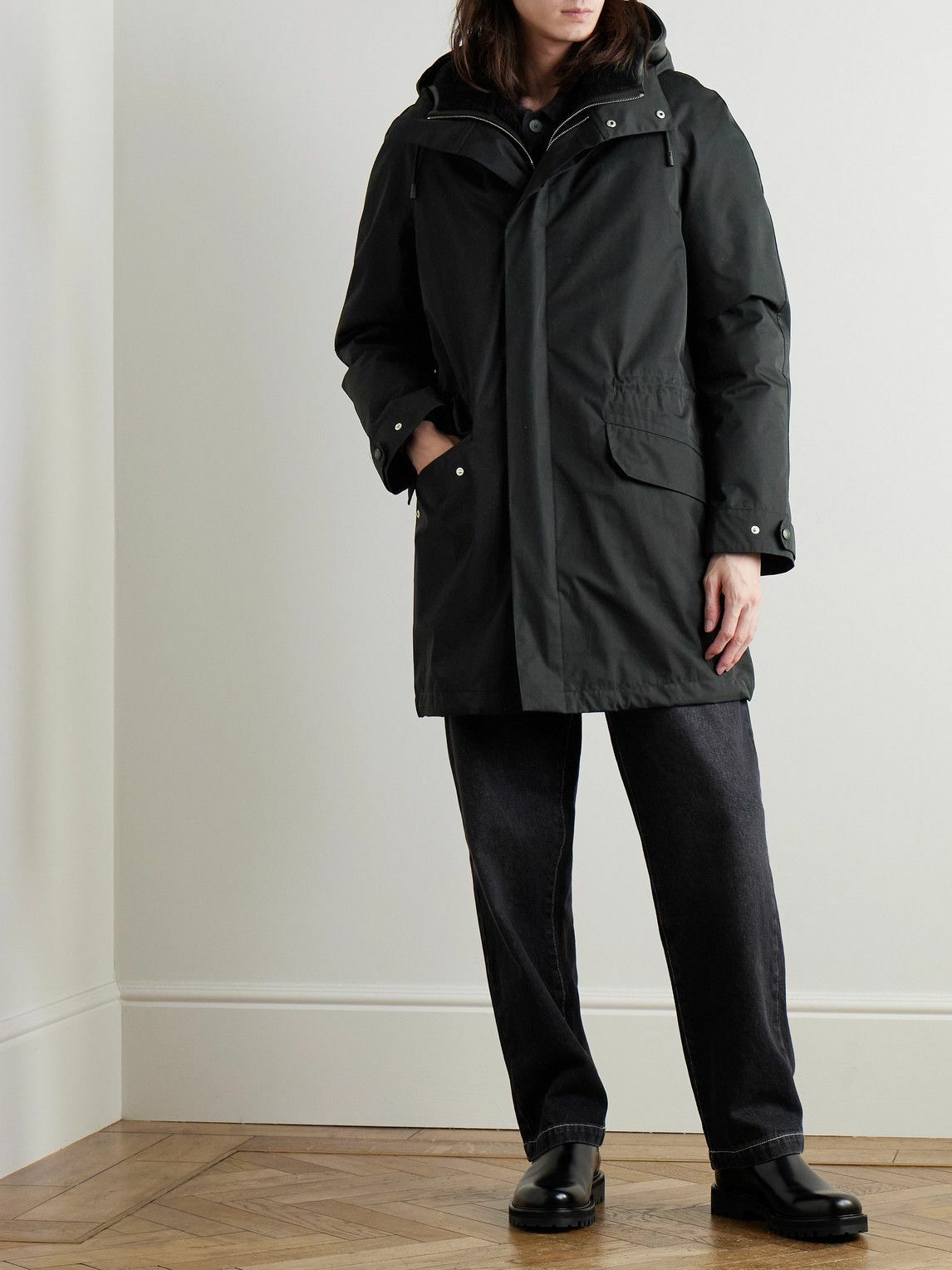 Yves Salomon - Cotton-Blend Twill Parka with Detachable Shearling Liner - Black