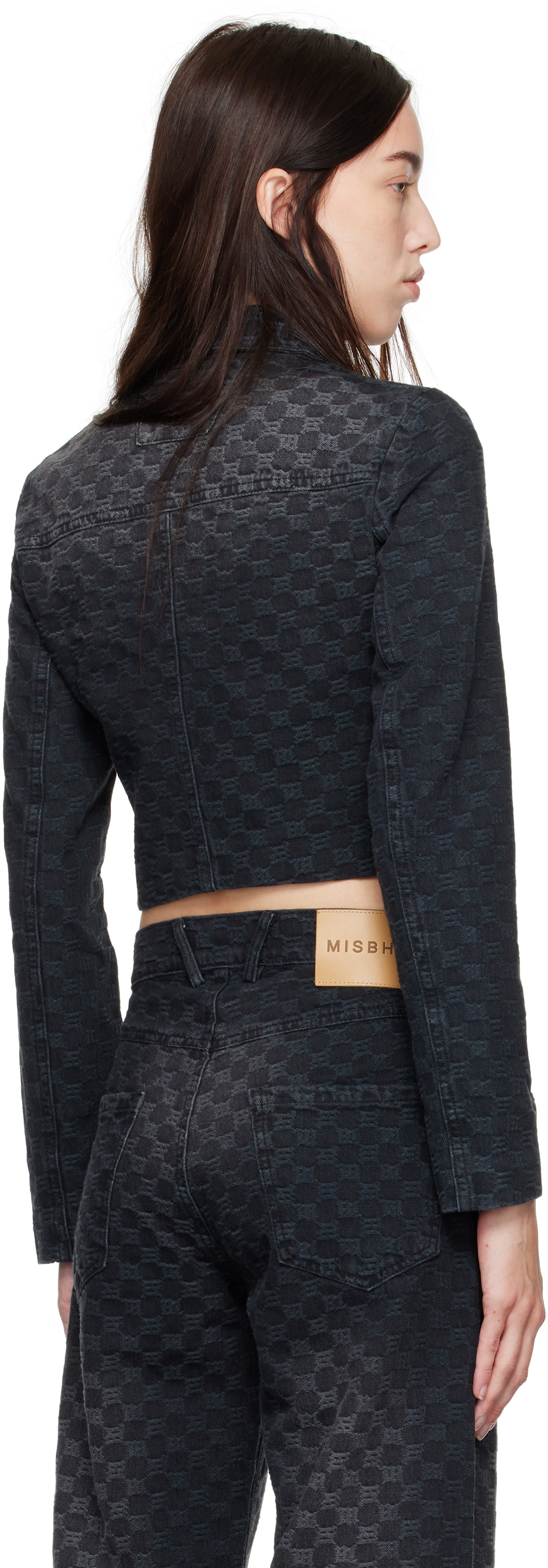 MISBHV Black Jacquard Monogram Denim Jacket