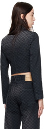 MISBHV Black Jacquard Monogram Denim Jacket
