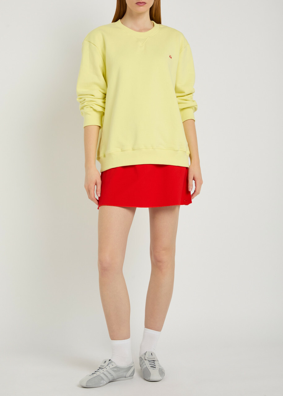 Spence Logo-embroidered Cotton Sweatshirt Yellow