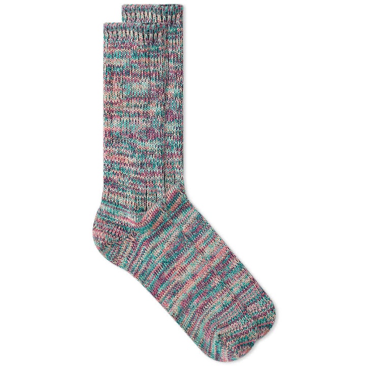 Photo: Anonymous Ism 5 Colour Mix Crew Sock in Pink