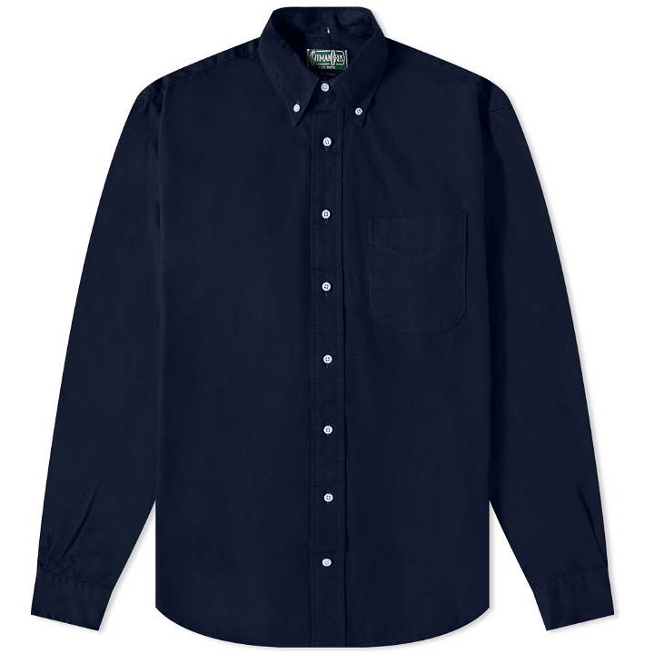 Photo: Gitman Vintage Men's Button Down Overdyed Oxford Shirt in Navy