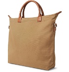 WANT LES ESSENTIELS - O'Hare Leather-Trimmed Organic Cotton-Canvas Tote Bag - Men - Brown