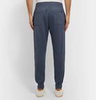 Loro Piana - Portland Tapered Mélange Cashmere and Silk-Blend Sweatpants - Blue