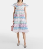Susan Fang Air-Flower floral tulle midi dress