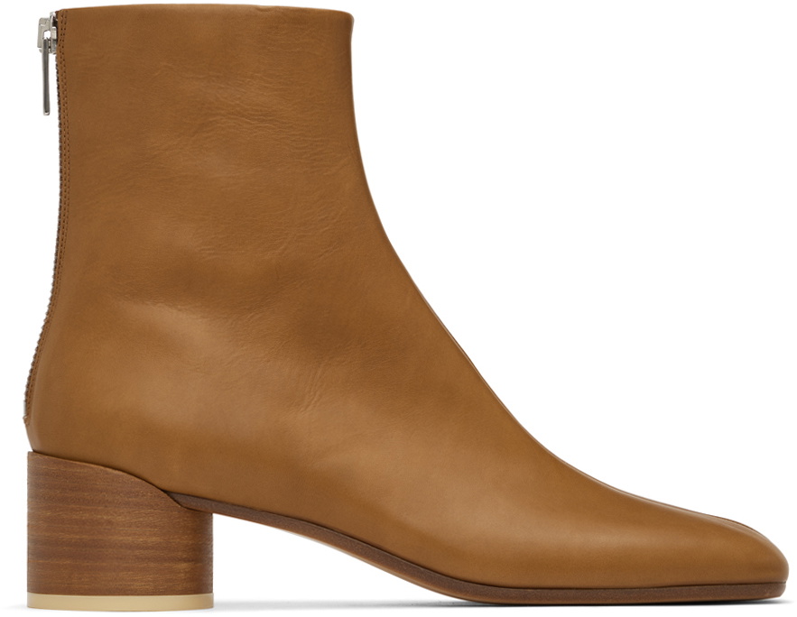 MM6 Maison Margiela Brown Leather Boots MM6 Maison Margiela