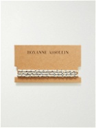Roxanne Assoulin - Fresh Linens Set of Three Gold-Tone, Wood and Enamel Beaded Bracelets
