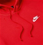 Nike - Sportswear Club Logo-Embroidered Cotton-Blend Jersey Hoodie - Red