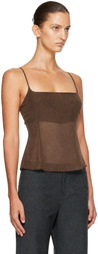 St. Agni Brown Stretch Silk Camisole