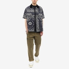 Sacai Men's Bandana Print Short Sleeve Shirt in Navy