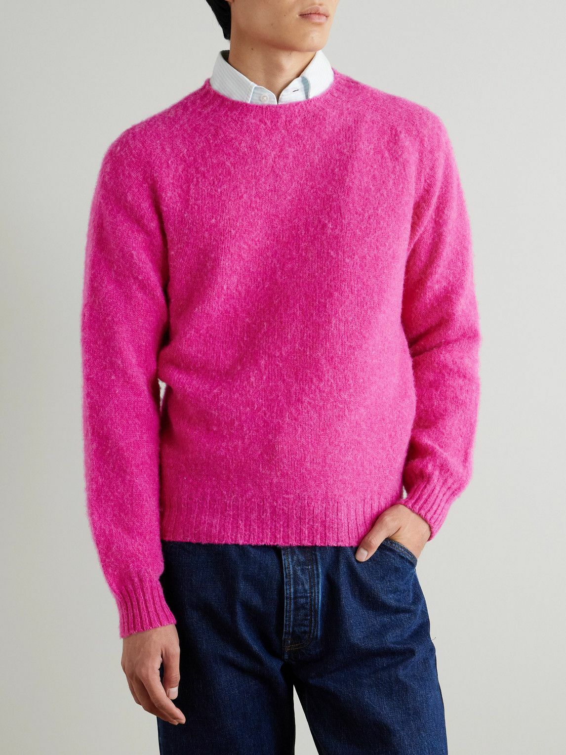 Drake's - HIM Shetland Wool Sweater - Pink