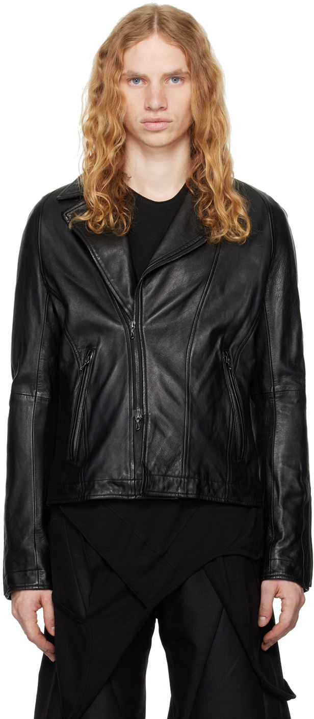 Julius Black Dimensional Leather Jacket Julius